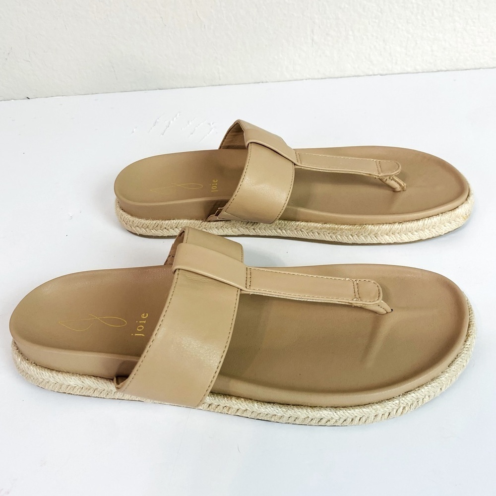 Joie Tan Nacho Espadrille Faux Leather Sandals Size 9.5 - Picture 3 of 7
